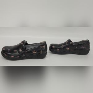 Alegria Keli Goth Cutie Slip On Shoes Floral Leather Upper EU 42 US11 Black